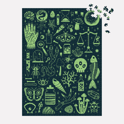 Jigsaw Puzzle; Occult and Curious (1000 Piece Glow in the Dark Puzzle)