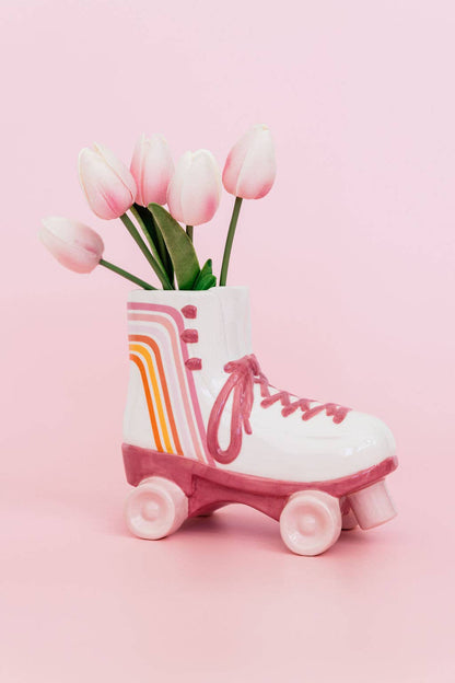Ceramic Vase; Roller Skate