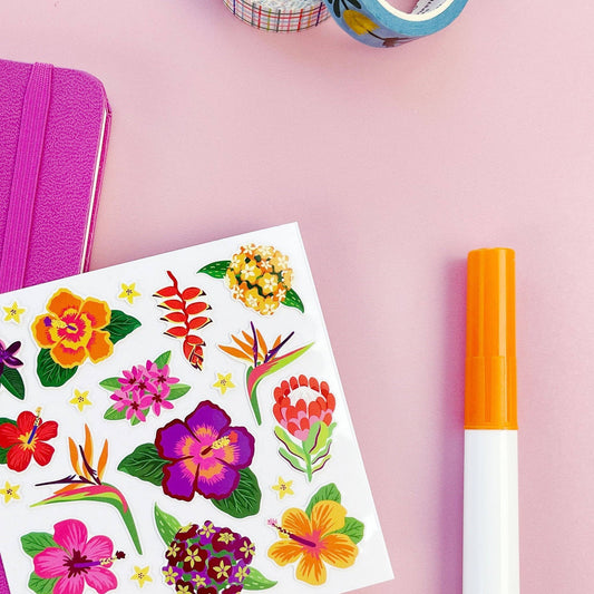 Pipsticks Sticker Sheet; Jungle Blossoms