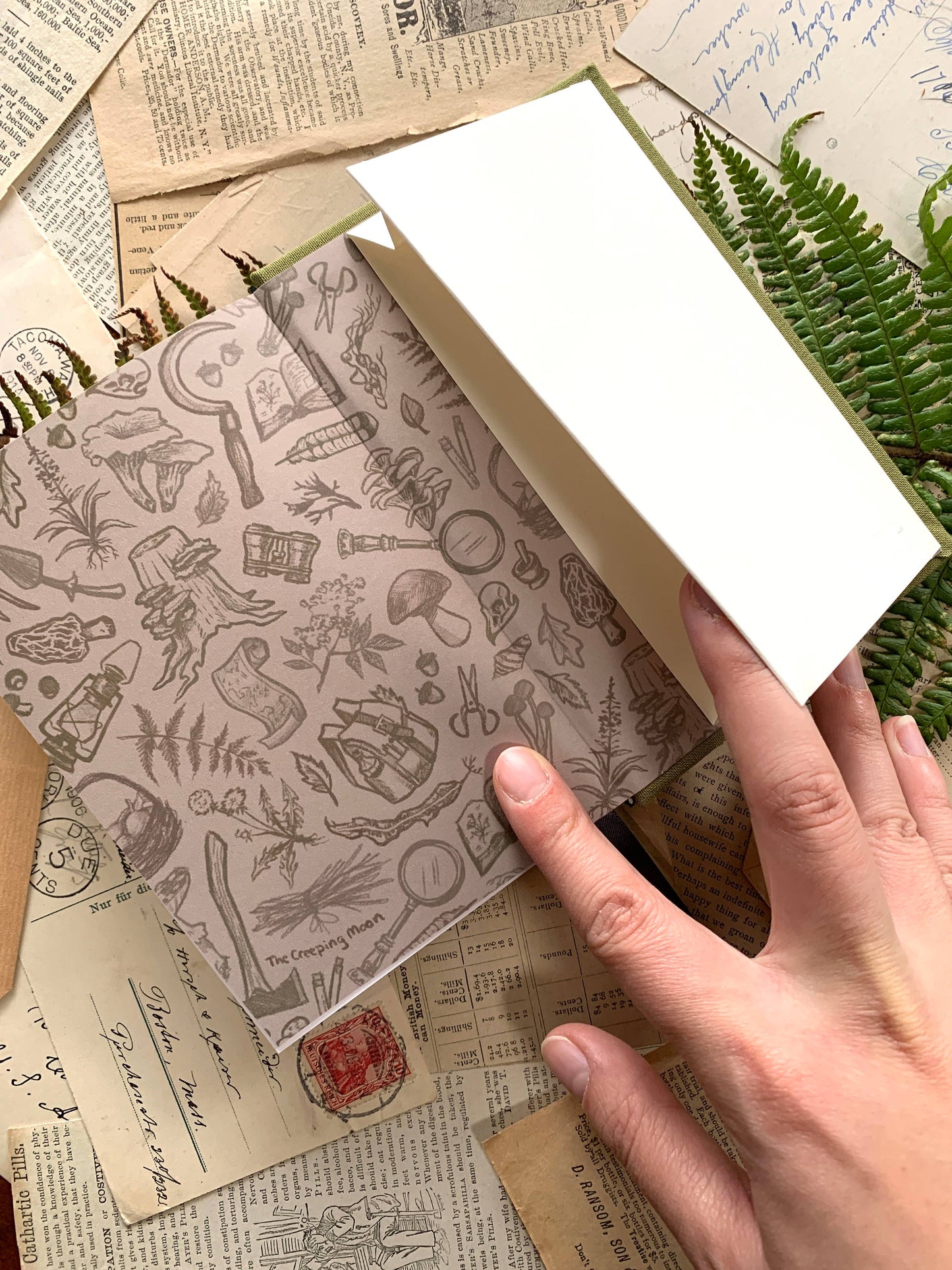 Field Journal; Green Foraging (Hardcover, A6 Size, 120gsm White Paper)