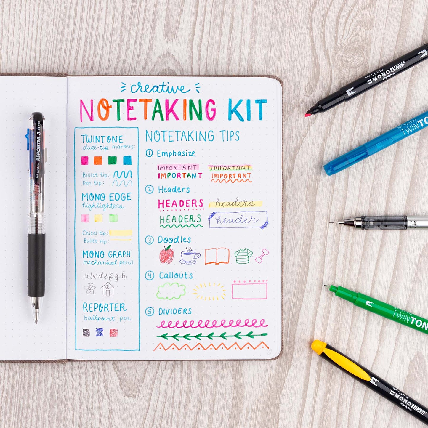 Tombow Creative Notetaking Kit