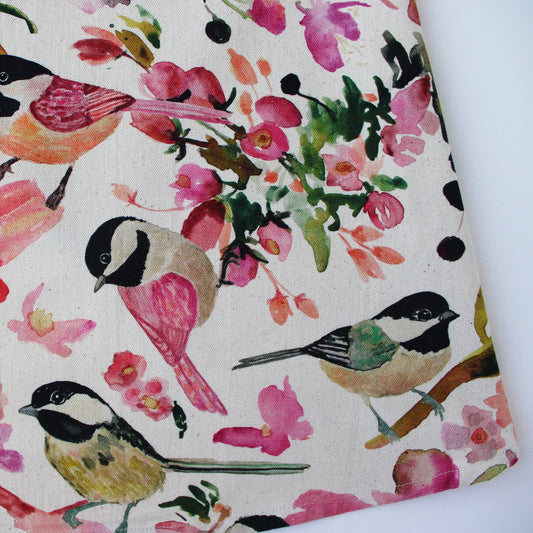 Pinafore Apron; Chickadees (100% Cotton)