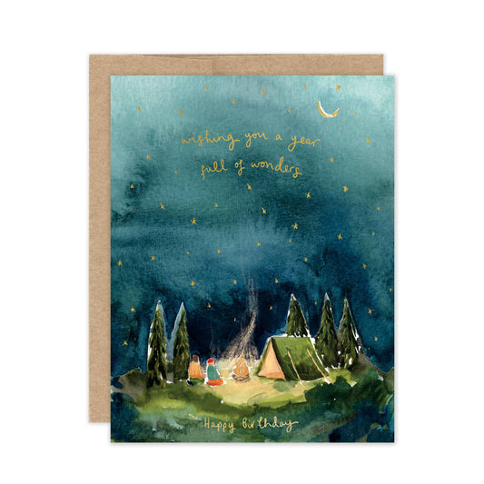 Birthday Card; Starry Night (Luxe A2 Card)