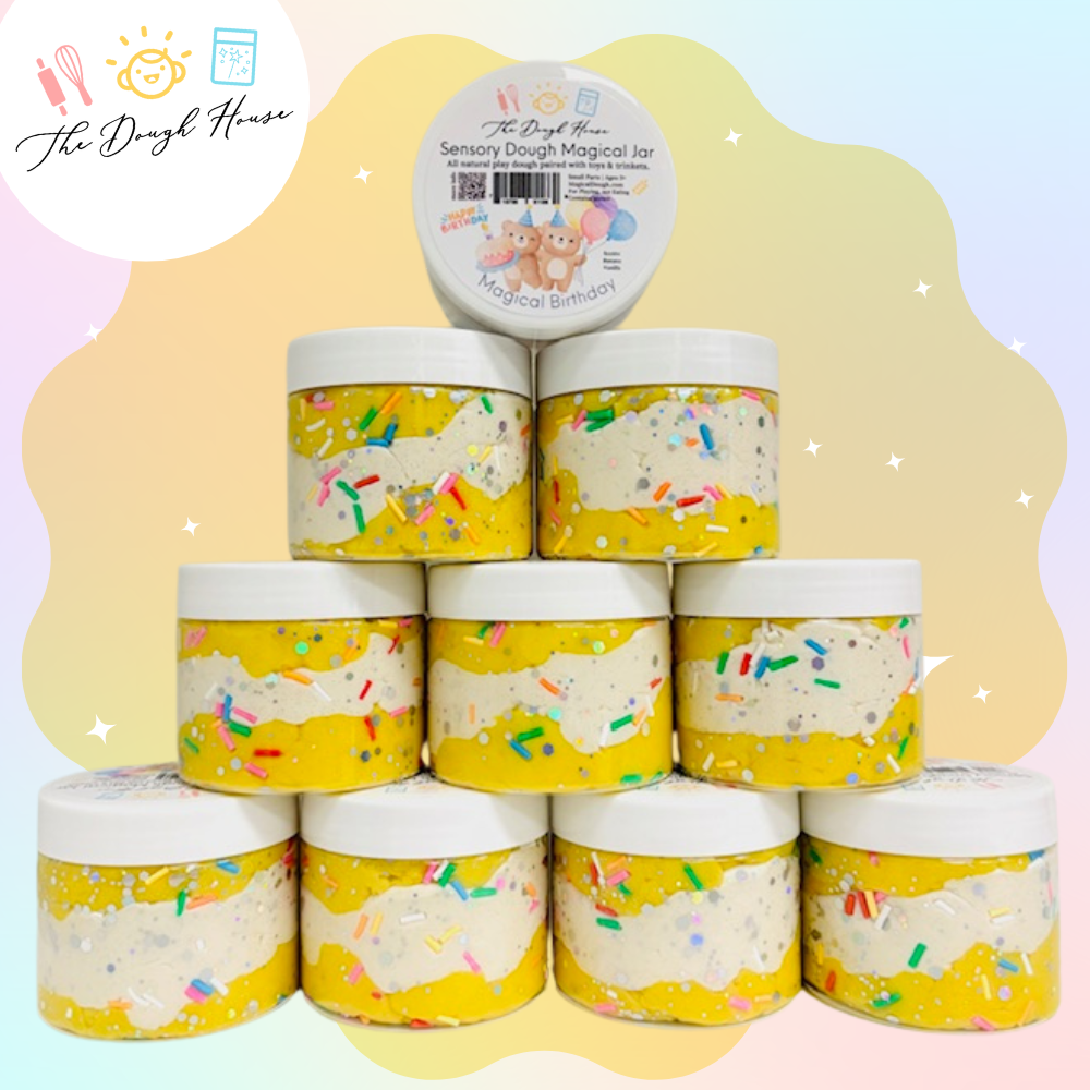 Magical Jars; Fun Size Birthday (Sensory Dough & Trinkets)