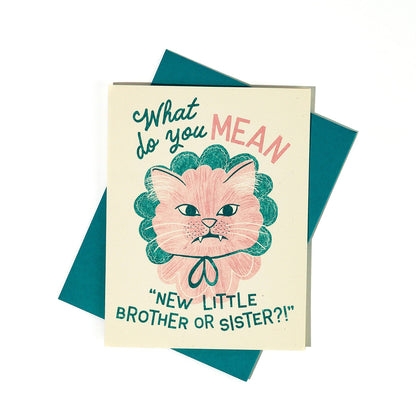 Baby Card; New Little Brother or Sister (Risograph Card)