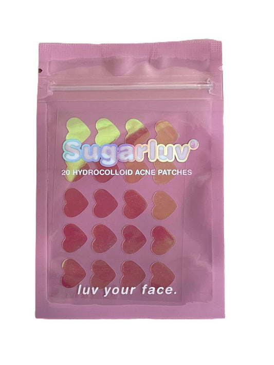 Hydrocolloid Acne Patches; Holographic Hearts (20 Count)