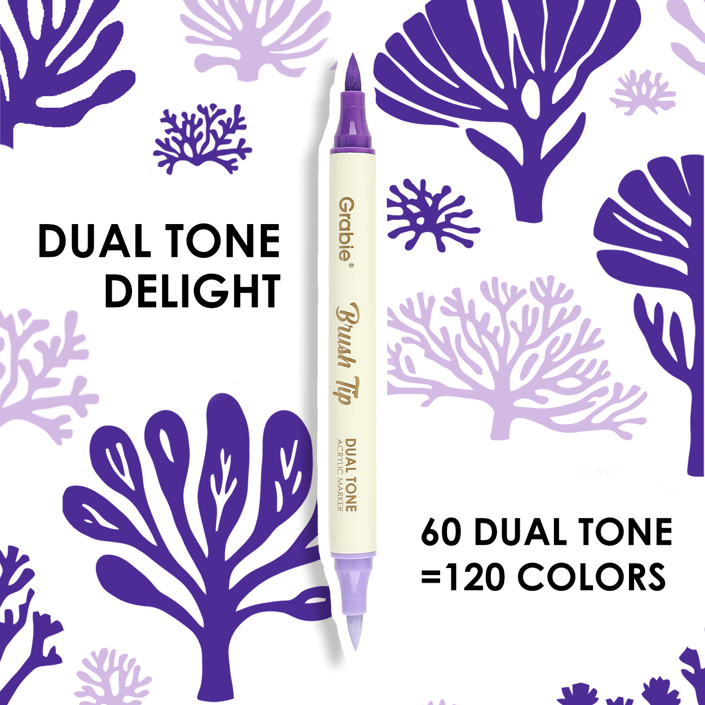 Acrylic Paint Marker Set of 36 (Dual Tone Brush Tip)
