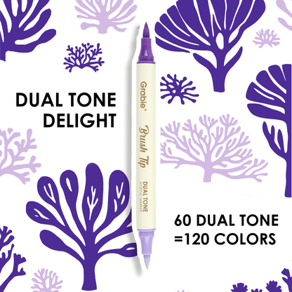 Acrylic Paint Marker Set of 36 (Dual Tone Brush Tip)