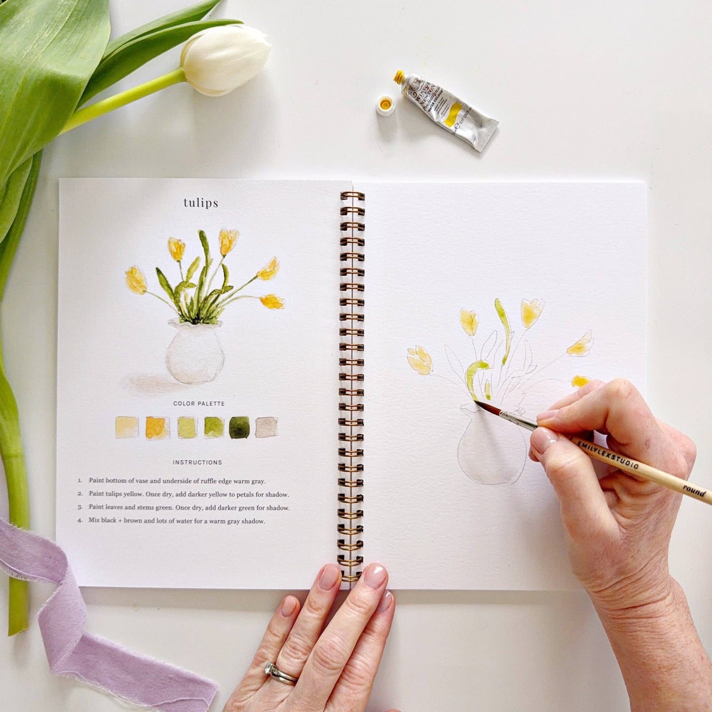 Watercolor Workbook; Spring By Emily Lex