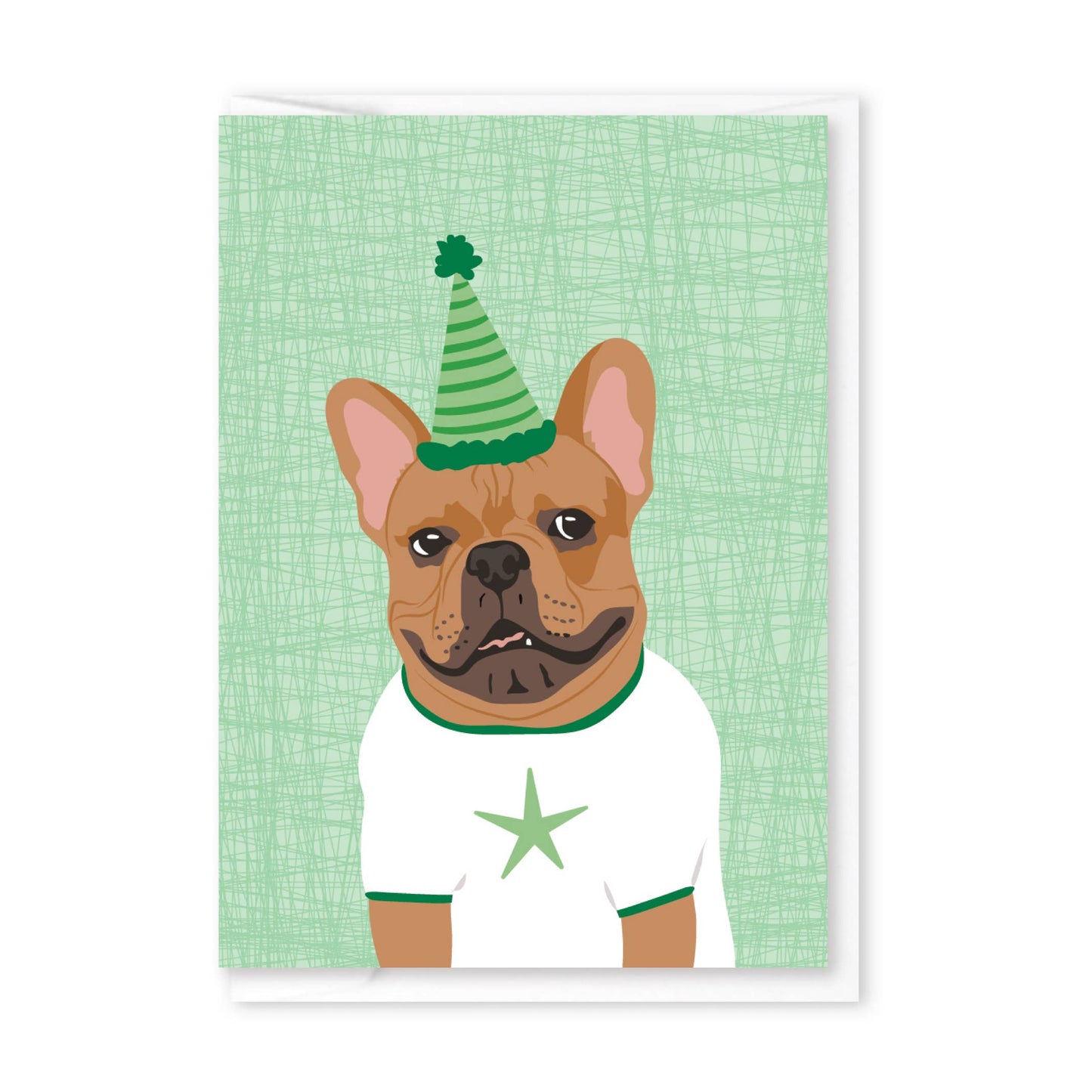 Mini Card; French Bulldog Party Hat