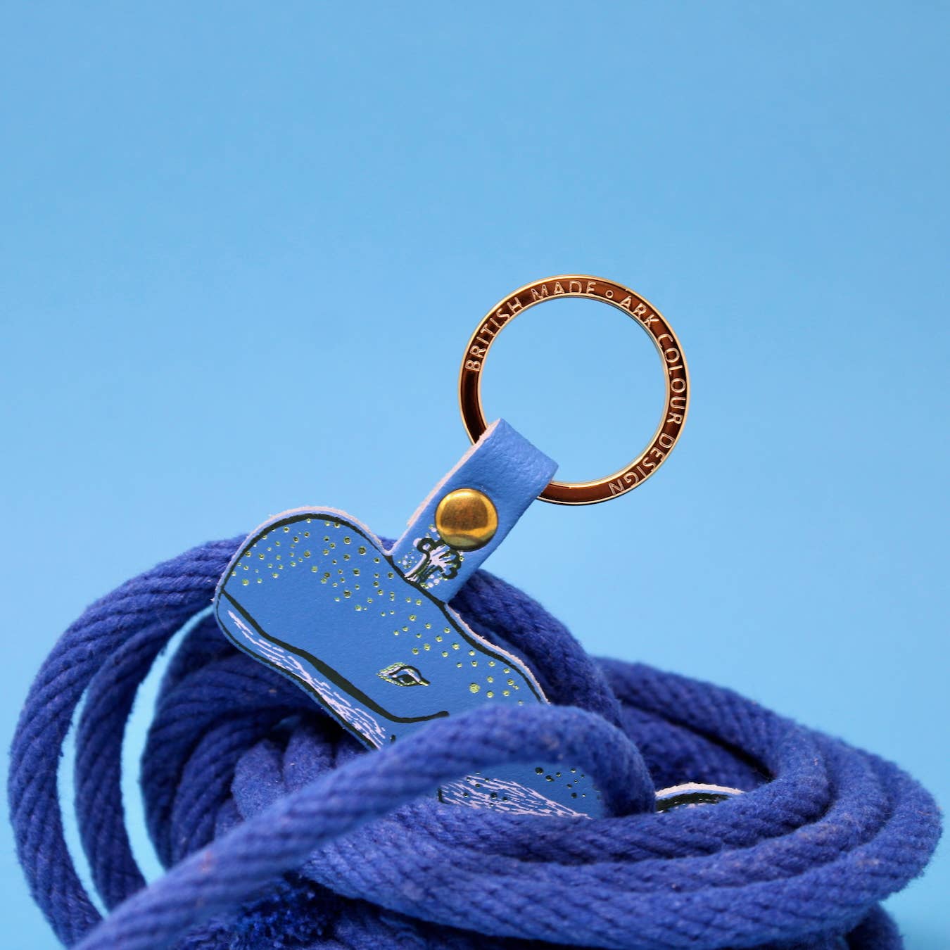 Leather Keyring; Humpback Whale (100% Leather)