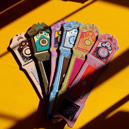 Leather Bookmark; Grandfather Clock (100% Leather)