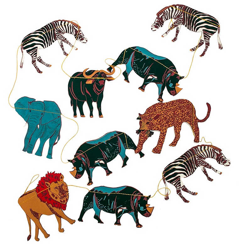 Garland; Safari Animals By East End Press (9.8 ft Long)