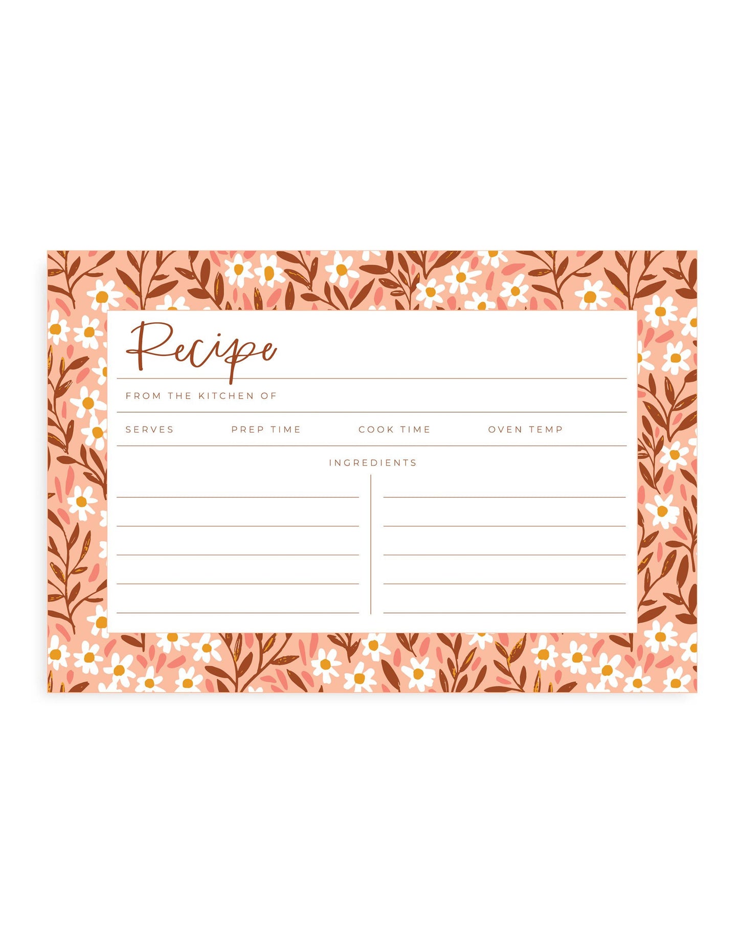Metal Recipe Box; Pink Tiny Floral