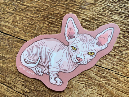 Vinyl Sticker; Hairless Cat