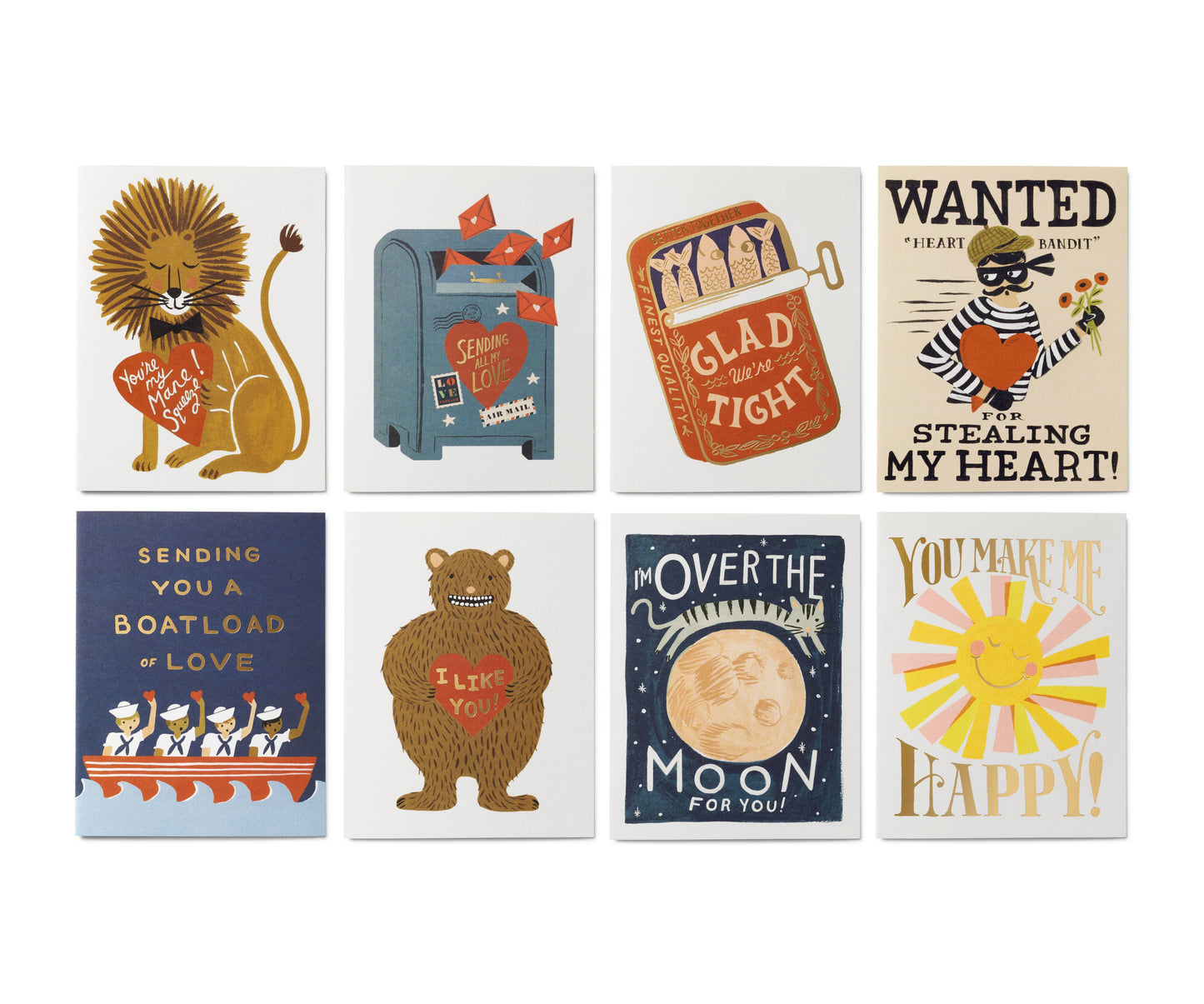 Rifle Paper Co. Love Letters Valentine's Day Essentials Card Box (Set of 16 Cards)
