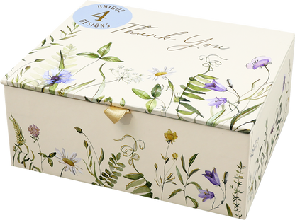 Premium Thank You Note Card Set; Wildflowers