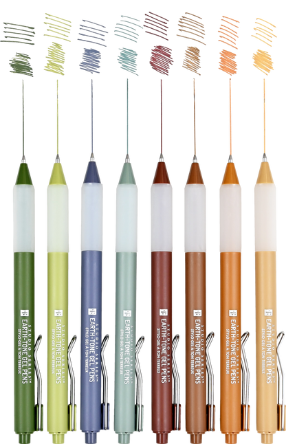 Earth-Tone Gel Pens; Studio Series (Set of Eight)