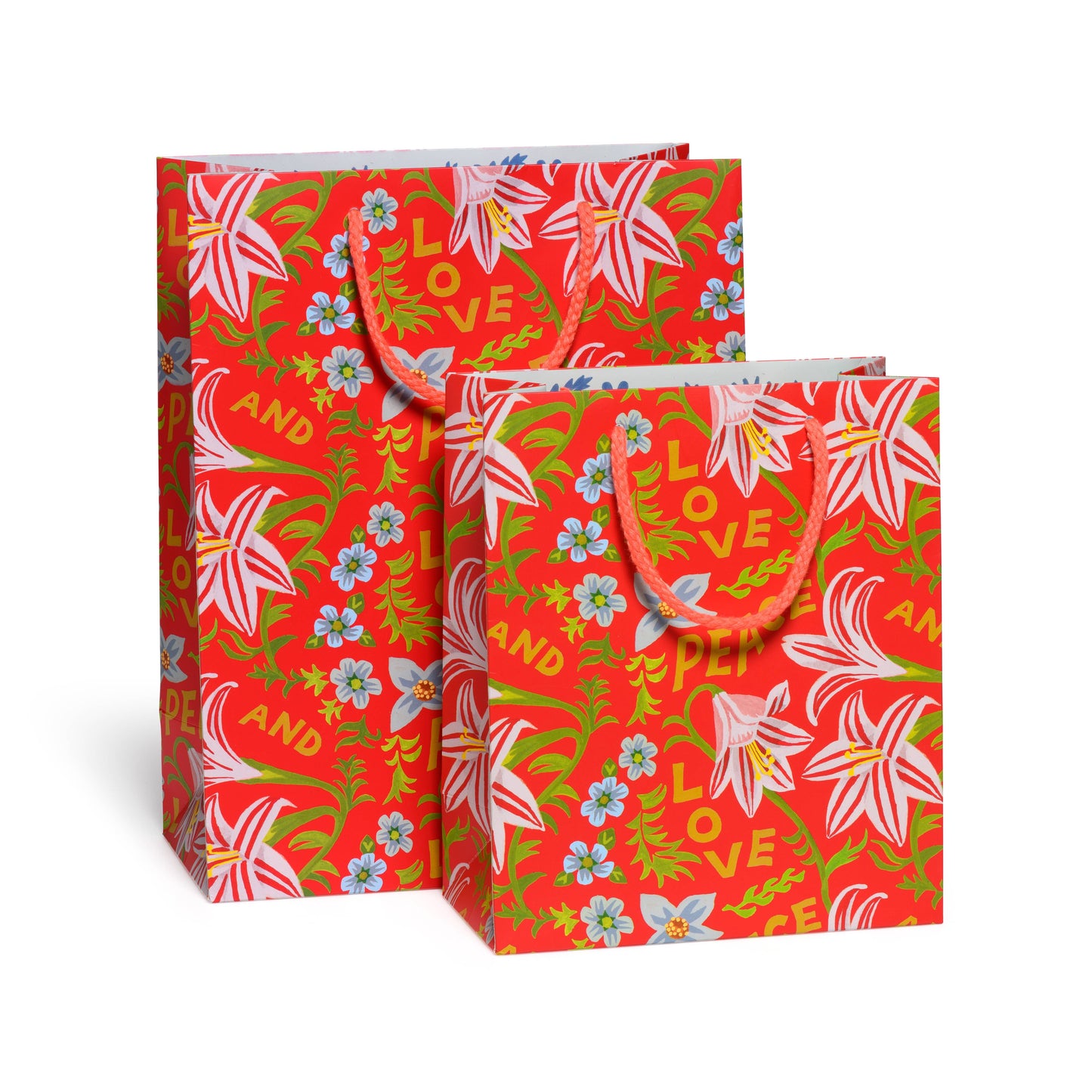 Large Gift Bag; Peace and Love Amaryllis