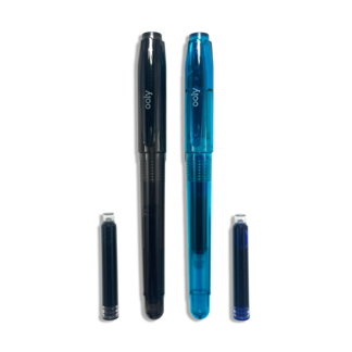 Fountain Pens; Splendid Duo - Black & Blue Ink (Set of 2 Pens & 4 Cartridges)