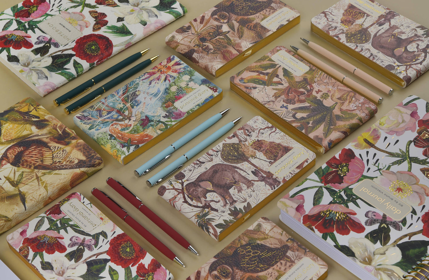 Planner; Peonies (Horizontal, Vegan Leather) - BV by Bruno Visconti