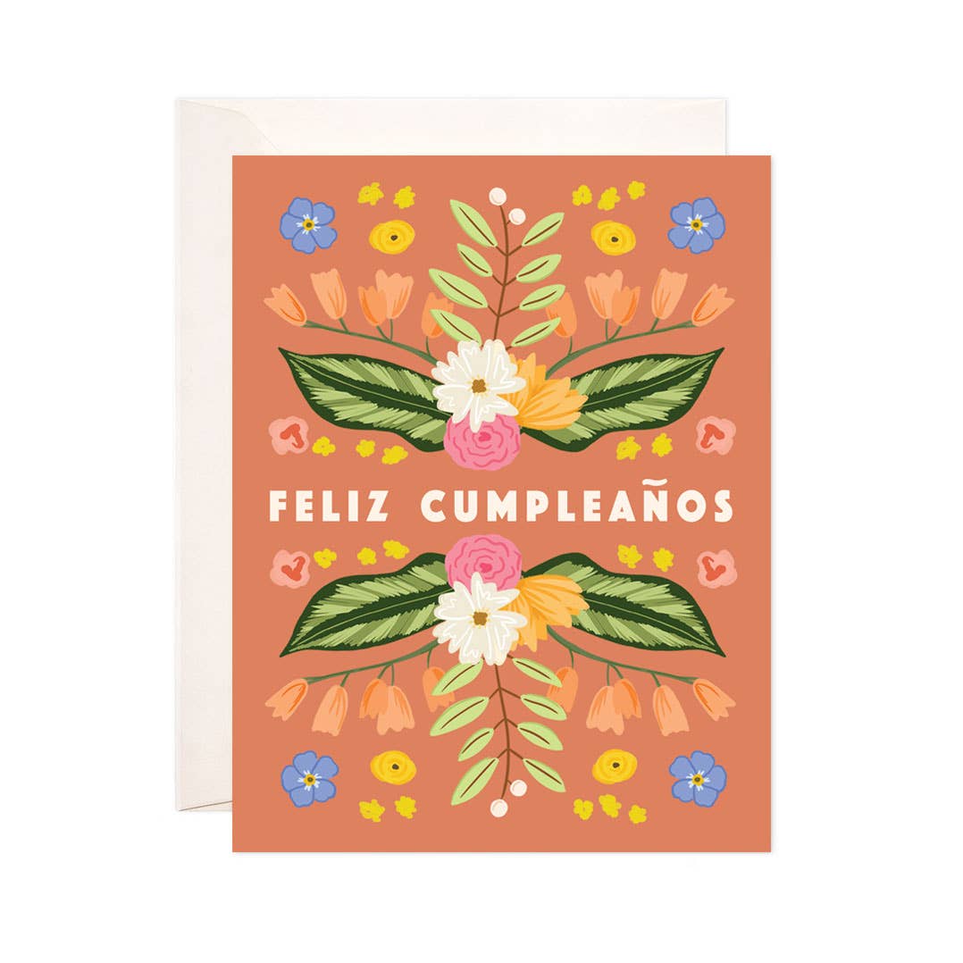 Birthday Card; Floral Feliz Cumpleaños
