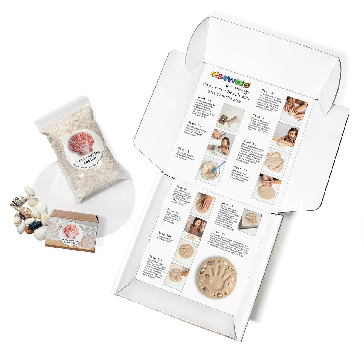 Day at the Beach Kit | Sand Casting Hand & Footprint Keepsake | Elseware Unplug