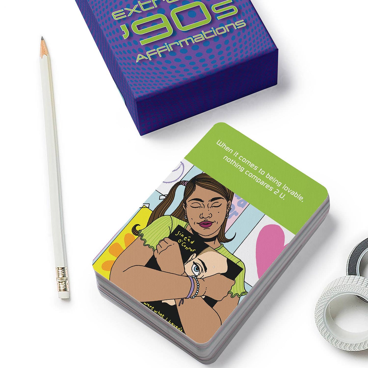 Affirmation Cards Deck; Totally 90's (50+ Cards)