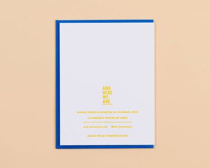 Greeting Card; Easier with You, Thank You (Letterpress)