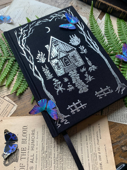 Hardcover Notebook; The Grimoire, Gold (B6 Vegan Lined Notebook, 120gsm Ivory Paper)