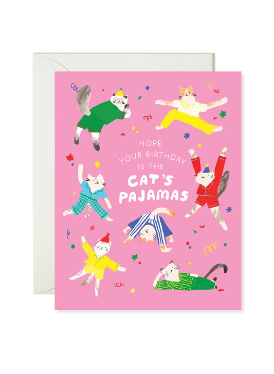 Birthday Card; Cat's Pajamas (Cat Pun)