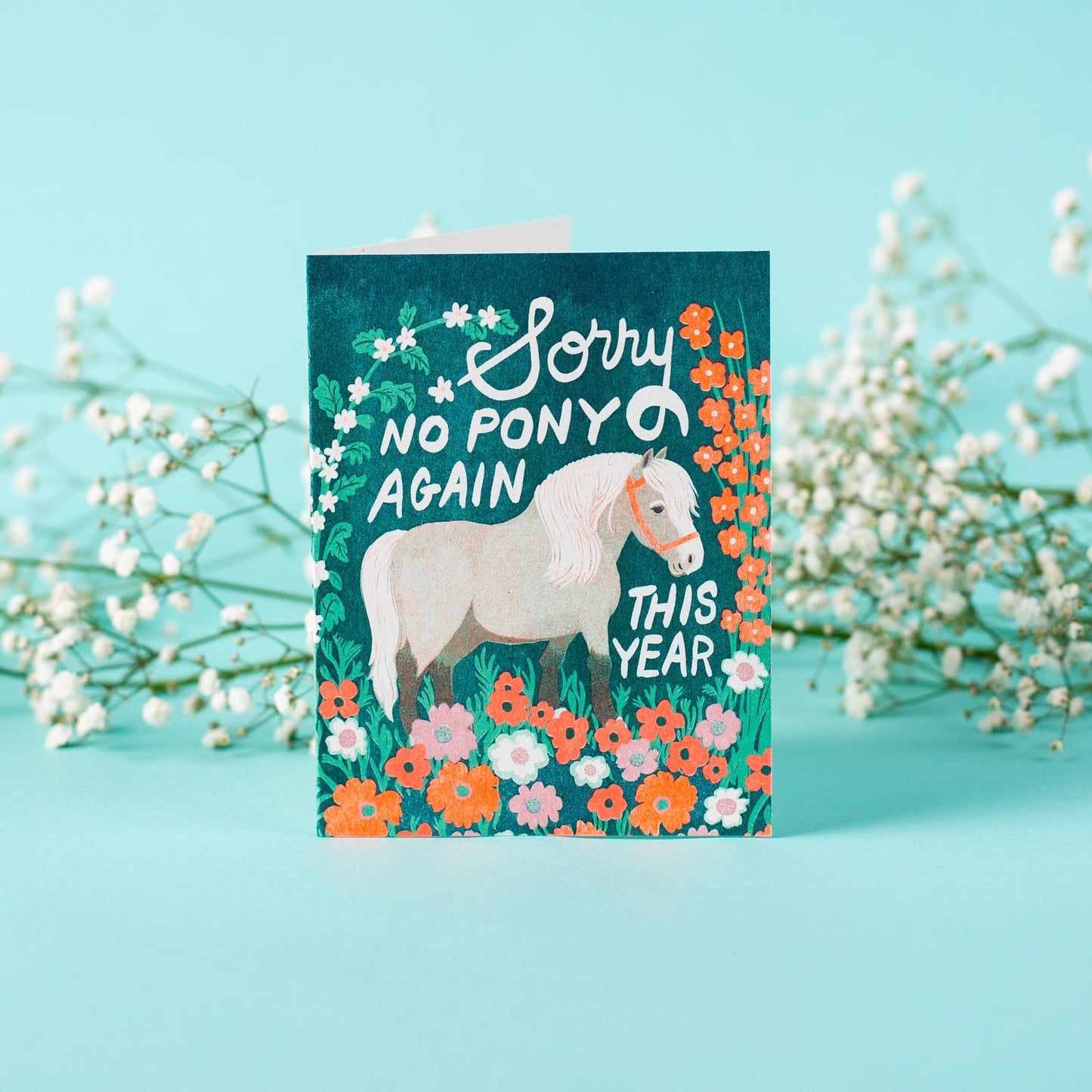 Birthday Card; No Pony Again (Risograph Card)