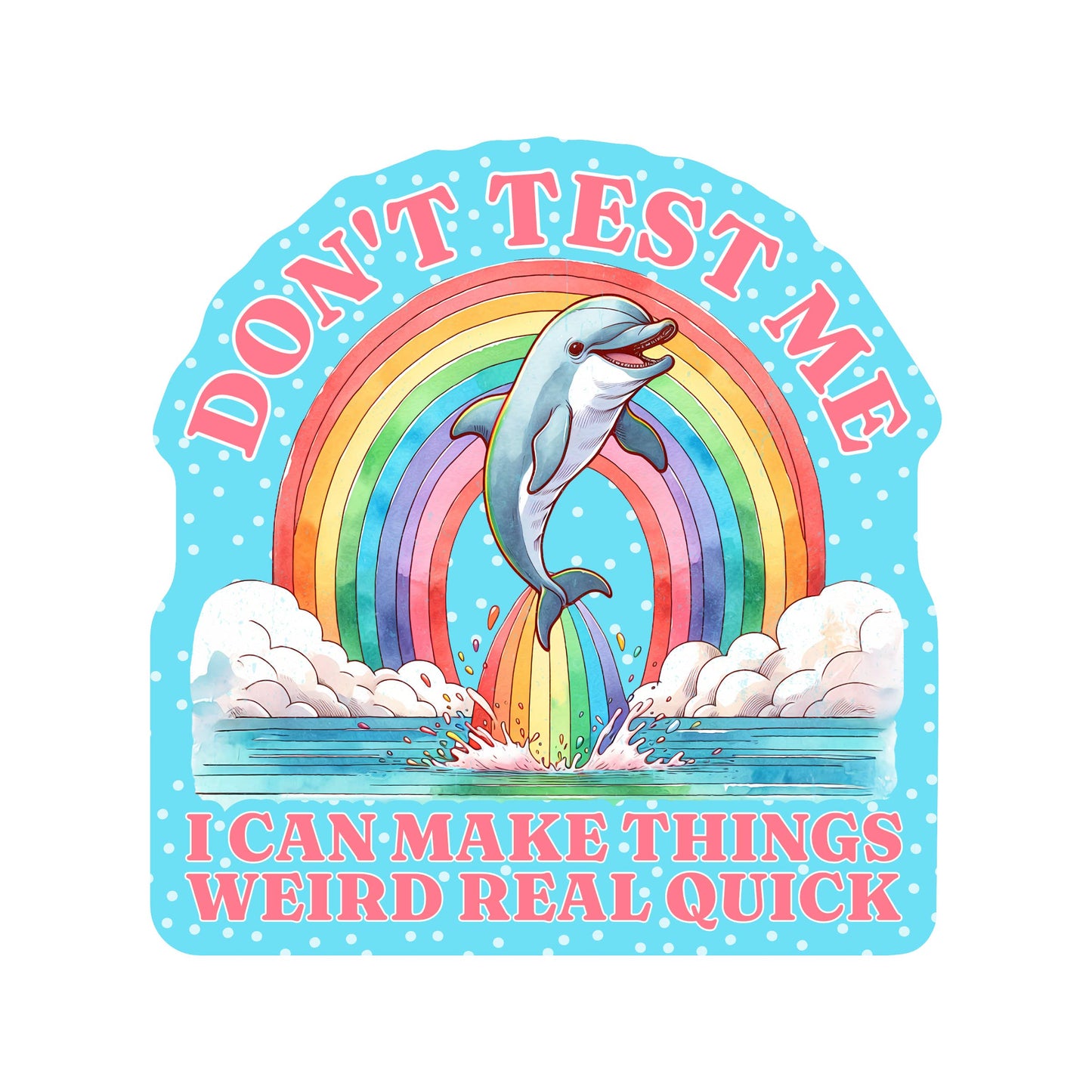 Vinyl Sticker; 80s Weird Dolphin