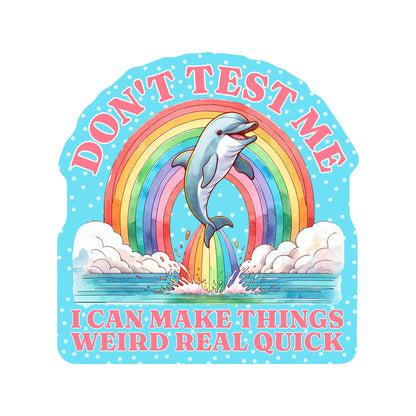 Vinyl Sticker; 80s Weird Dolphin