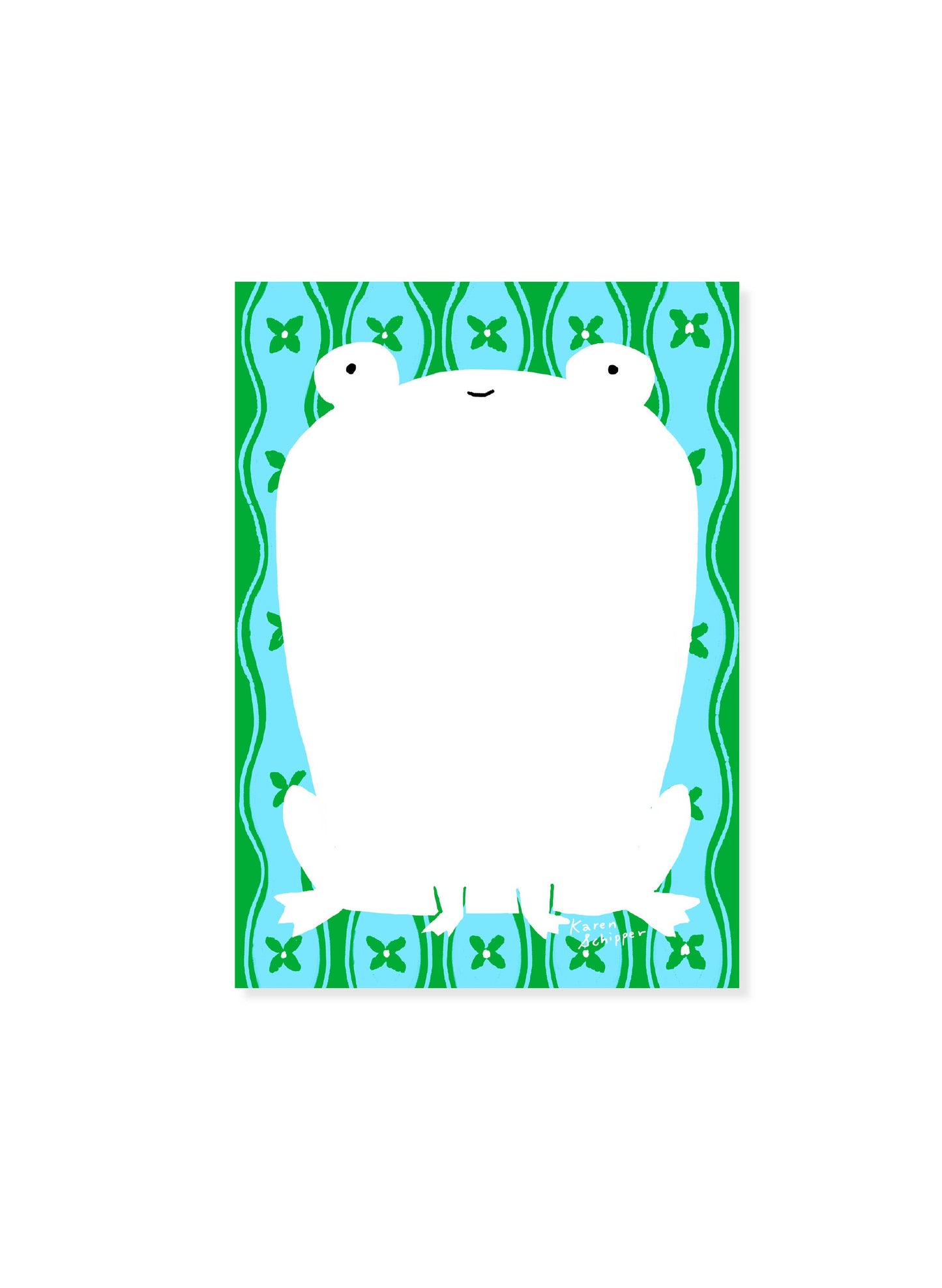 Notepad; Frances Frog (Cute Animal Retro Background)