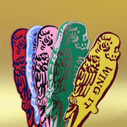 Leather Bookmark; Budgie | Ark Colour Design