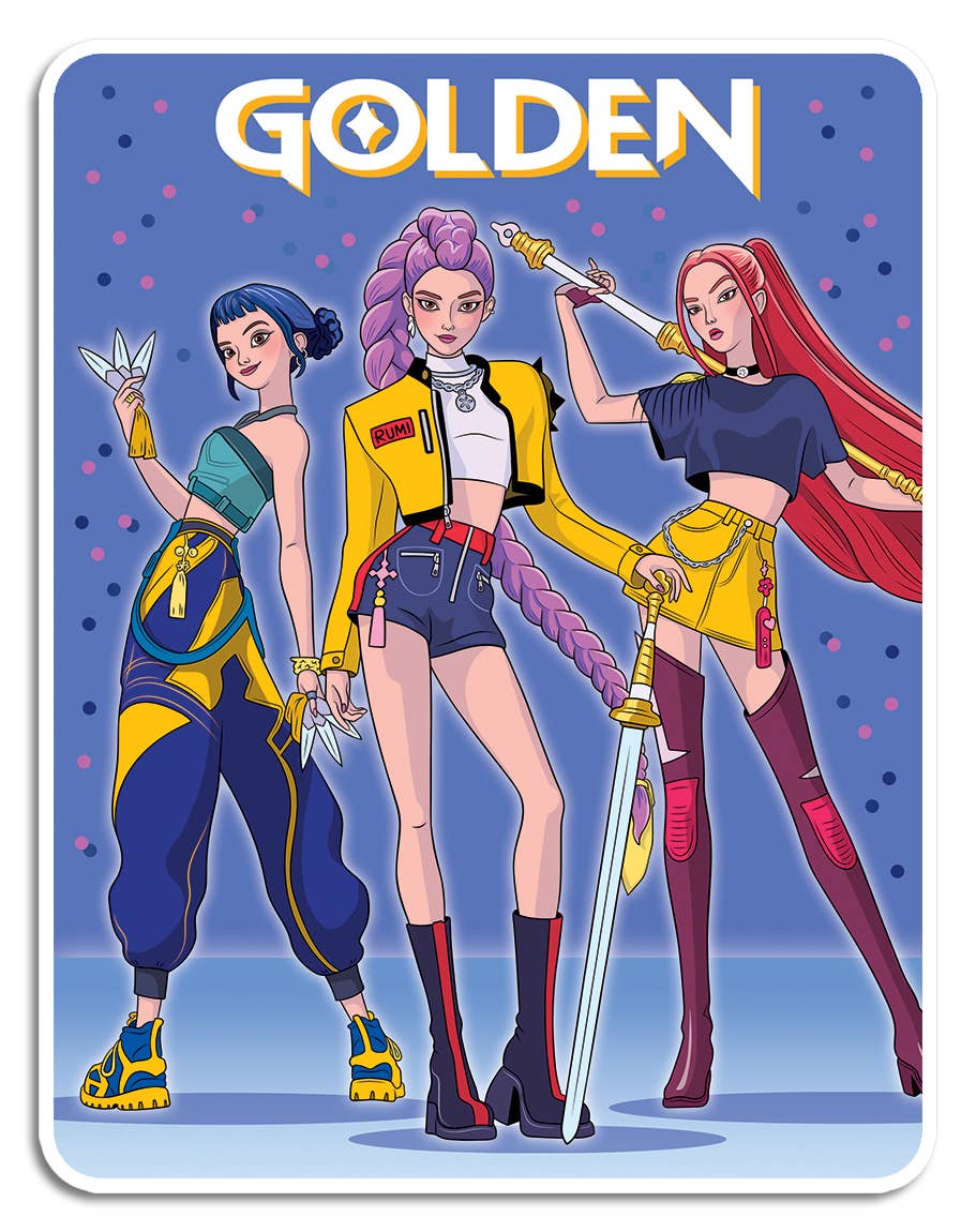 K-Pop DH Golden Die Cut Sticker | The Found