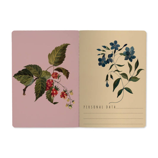 Notebook; Forest Flowers On White - BV by Bruno Visconti (A5 Size)
