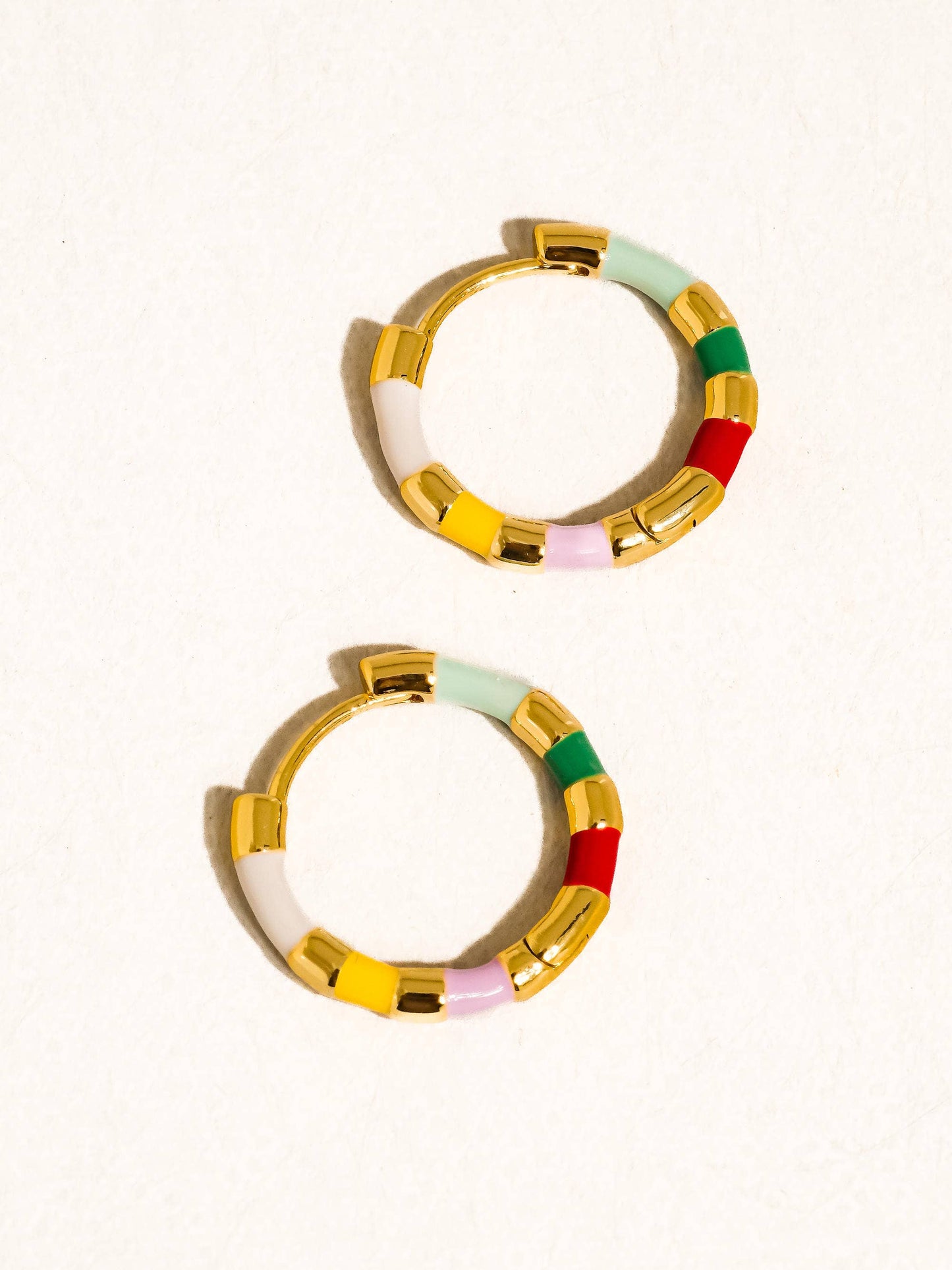 Enamel Hoop Earring; Avielle (18K Gold, Vintage)