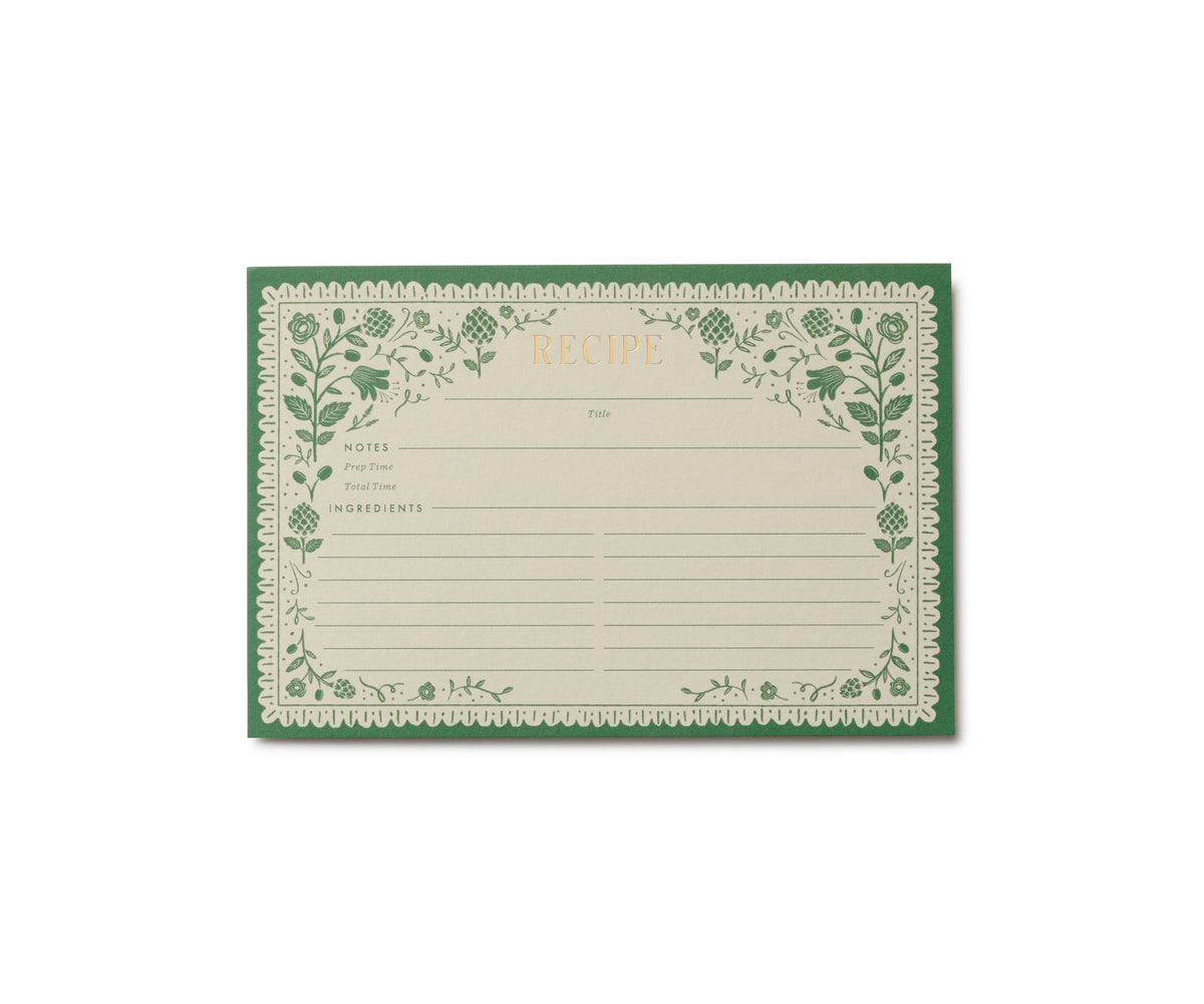 Rifle Paper Co. Recipe Cards; Artichoke (Pack of 12)