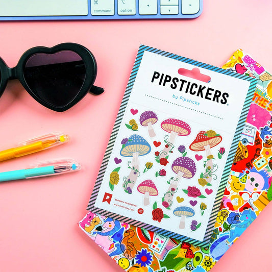 Pipsticks Sticker Sheet; Blooms & Mushrooms