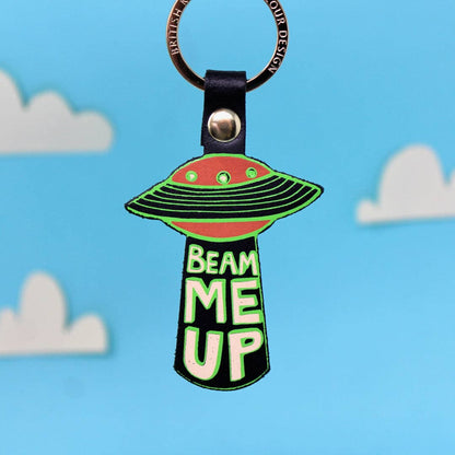 Leather Key Fob; UFO | Ark Colour Design
