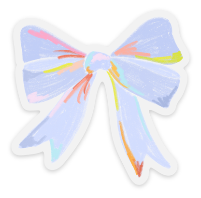 Vinyl Sticker; Clear Periwinkle Bow