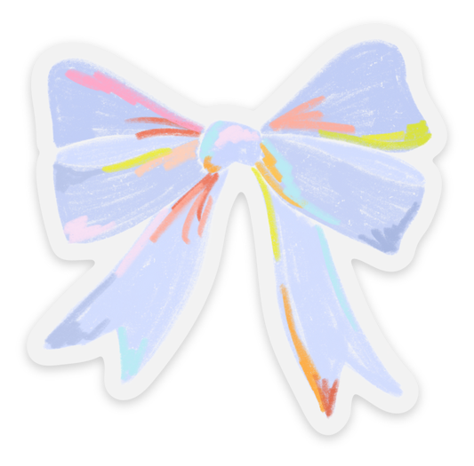 Vinyl Sticker; Clear Periwinkle Bow