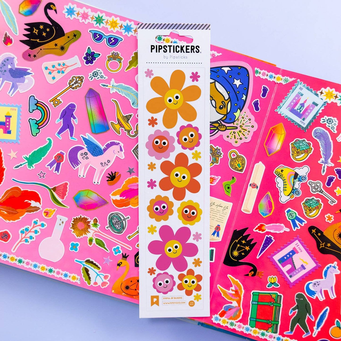 Pipsticks Sticker Sheet; Eyeful of Blooms Googly Eye Stickers