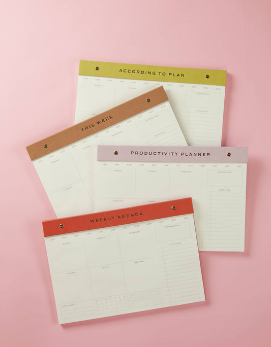 Weekly Postbound Notepad; According to Plan