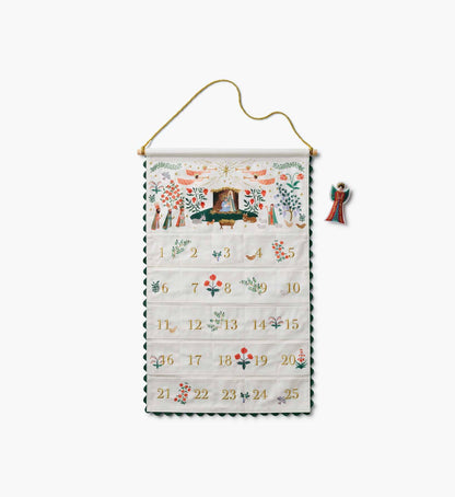 Rifle Paper Co. Nativity Embroidered Hanging Advent Calendar