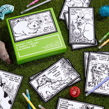 Velvet Coloring Set; Moody Cats Magic