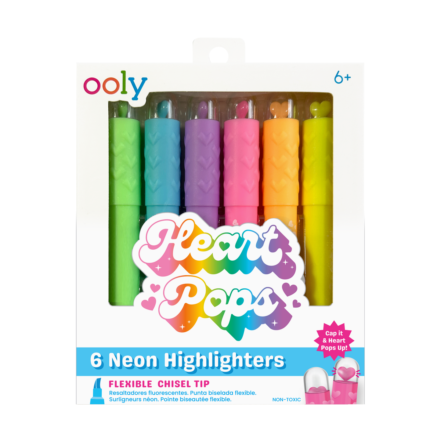 Ooly Heart Pops: Neon Highlighters (Set of 6)