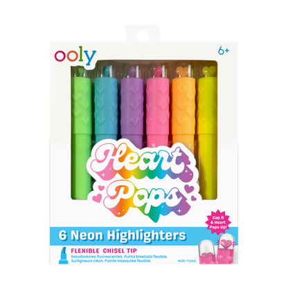 Ooly Heart Pops: Neon Highlighters (Set of 6)